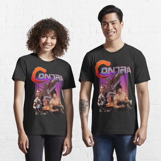 Contra Movie Game Arnold Schwarzenegger Vs Sylvester Stallone T-Shirt