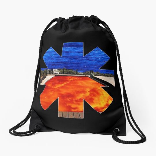 Red hot blue fire Drawstring Bag