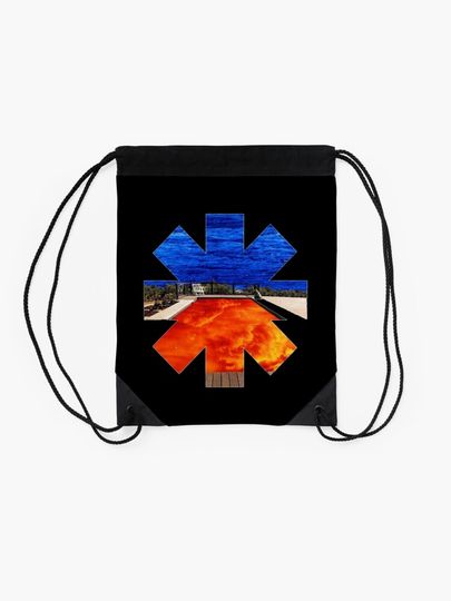 Red hot blue fire Drawstring Bag