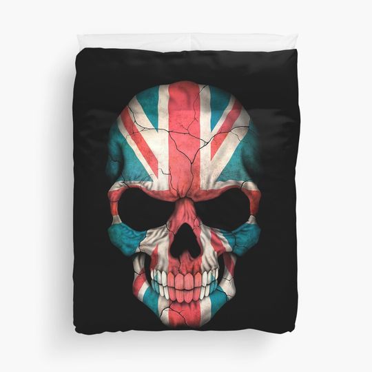 British Flag Skull  Duvet Cover