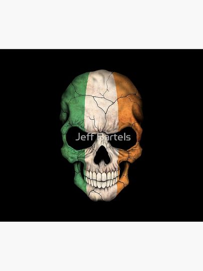 Irish Flag Skull Duvet Cover