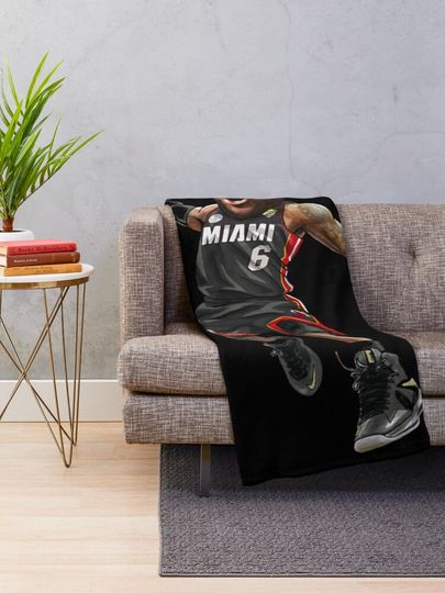 LeBron James 6 Art Chibi Throw Blanket, Gift for Fan