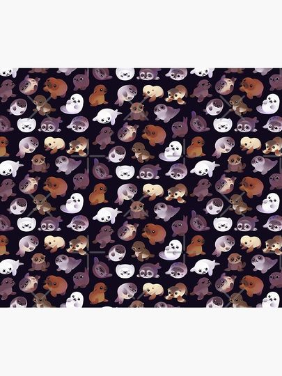Seal pup - dark Throw Blanket