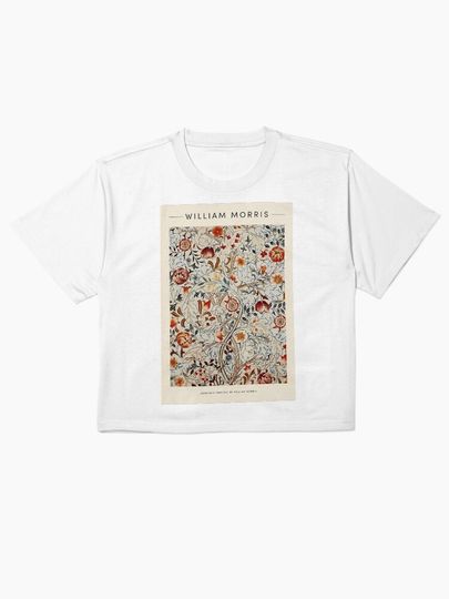William Morris Flower Red Boxy T-Shirt