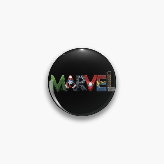 Character Text Portrait Pin