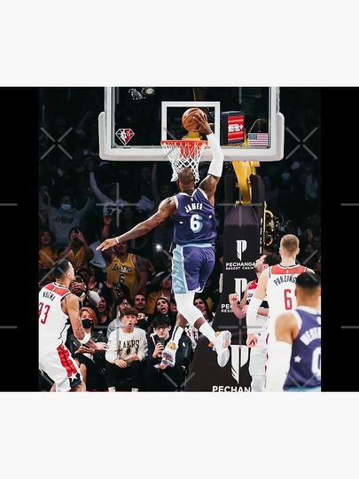 LeBron James 6 Posterized Dunk Throw Blanket, Gift for Fan