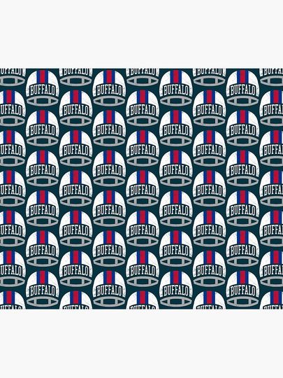 Buffalo Retro Helmet - Blue   Throw Blanket