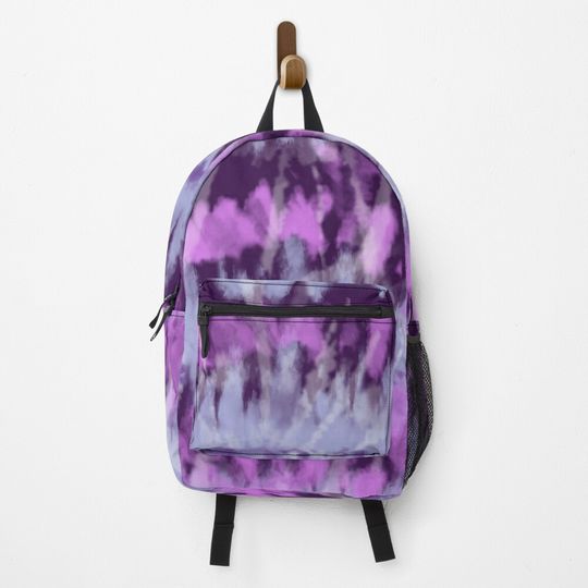 Lilac/Light Blue Tie Dye Pattern Backpack