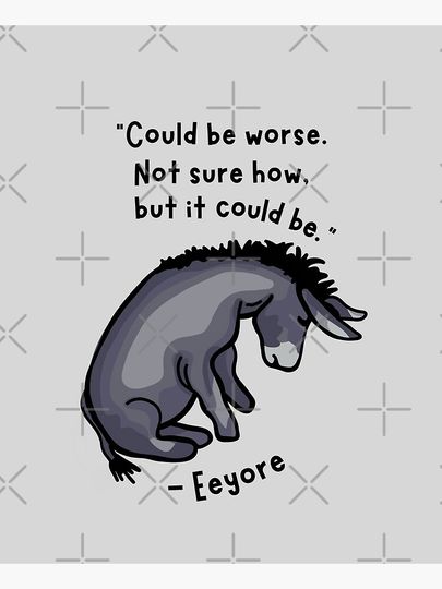 Disney Winnie The Pooh Sad Eeyore Quote Kitchen Apron