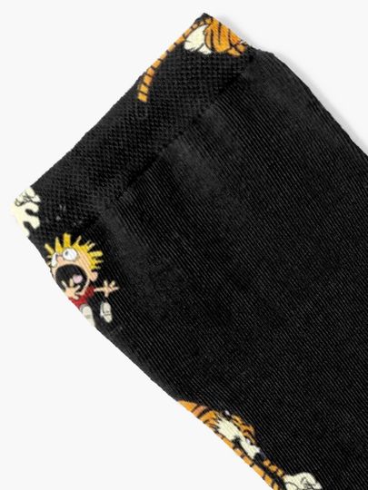 hobbes pouncing on Calvin  Socks