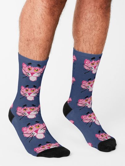 Pink Panther (blue background) Socks