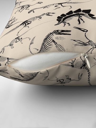Dinosaur Skeleton Diagrams Pillow