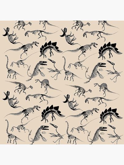 Dinosaur Skeleton Diagrams Pillow