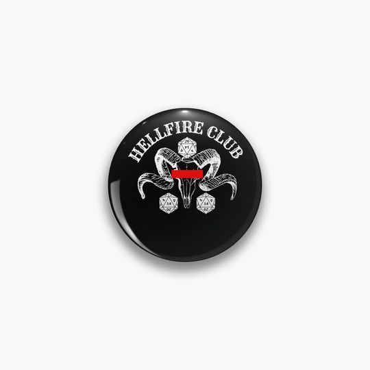 HELLFIRE CLUB  black animal skull Pin