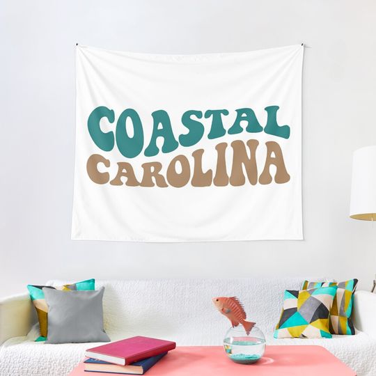 coastal carolina - groovy warped font Tapestry