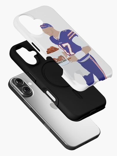 Josh Allen, Buffalo Bills, Duff's Chicken Wings Sticker iPhone Case
