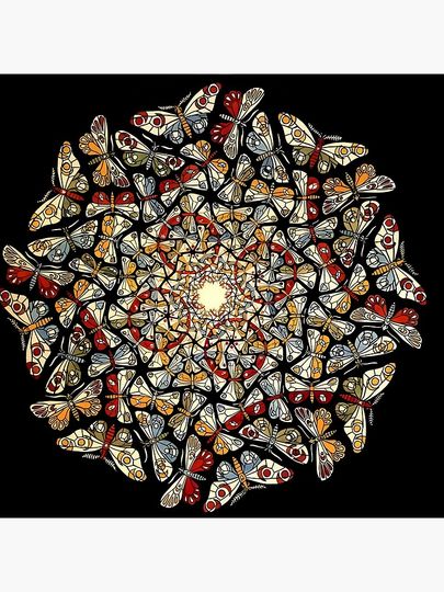 M.C. Escher - Circle Limit with Butterflies Premium Matte Vertical Poster