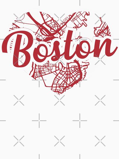 Love Boston Baseball Heart City Map Boston Red Sox Tank Top