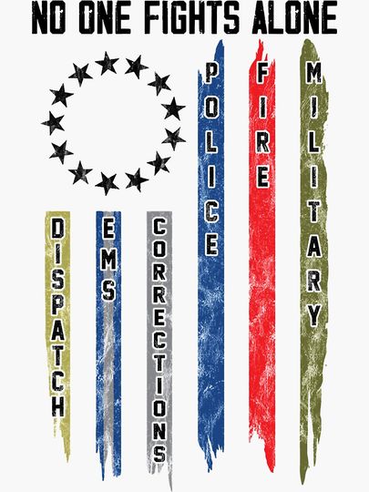 No One Fights Alone Black Sticker