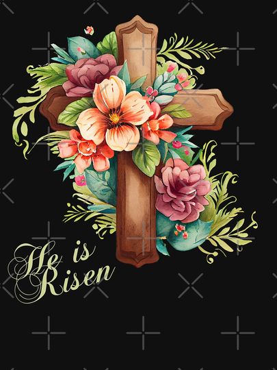 Flower Cross He is Risen, Easter Gifts