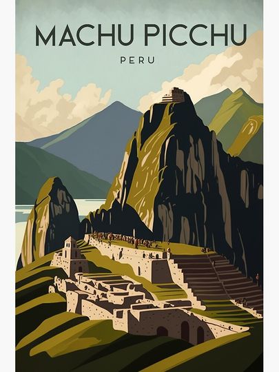 Machu Picchu Peru Travel Poster Premium Matte Vertical Poster