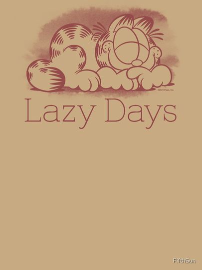 Garfield Lazy Days Sleeping In Outline Premium Sweatshirt