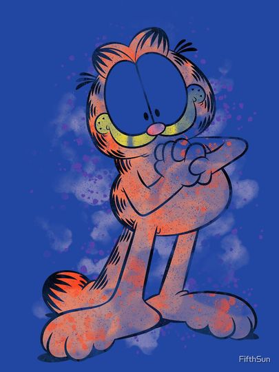 Garfield Watercolor Paint Splatter Zipped Hoodie