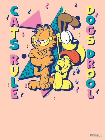 Garfield And Odie Cats Rule Dogs Drool Pullover Sweatshirt