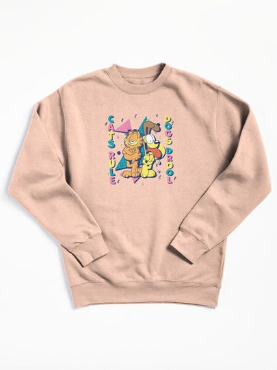 Garfield And Odie Cats Rule Dogs Drool Pullover Sweatshirt
