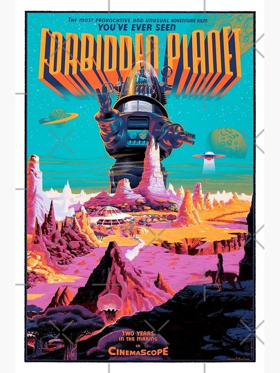 Forbidden Planet (1956) Classic Movie Poster Premium Matte Vertical Poster