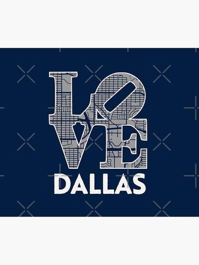 Love Dallas City Map Dallas Throw Blanket