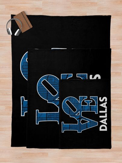 Love Dallas City Map Dallas Throw Blanket