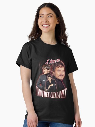 I Love Timothee Chalamet Pedro Pascal Cursed Fan Collage Classic T-Shirt