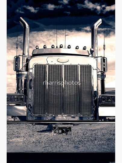 Peterbilt at Night Canvas