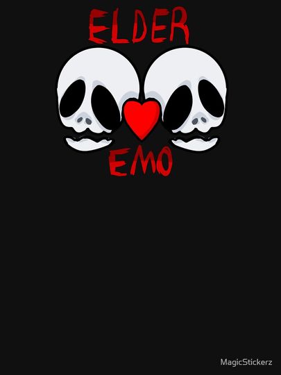 Elder Emo Skulls Illustration Transparent Unisex T-Shirt