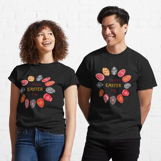 Happy Easter Day Pysanka Circle of Easter Eggs  T-Shirt