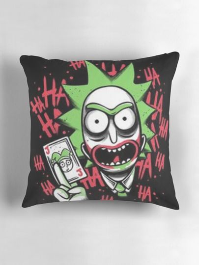Rick and Rickandmorty Joker  Throw Pillow