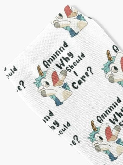 BlueyDad And Why Should I Care Funny Unicorn  Socks