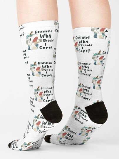 BlueyDad And Why Should I Care Funny Unicorn  Socks