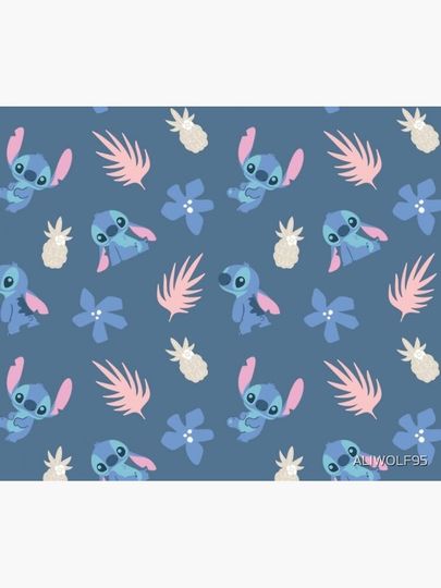 Blue Stitch Throw Blanket – Soft Cozy Plush for Sofa, Couch and Bedroom