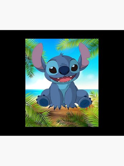 Cute Stitch Palm Tree Leaf Throw Blanket – Tropical Cozy Cover