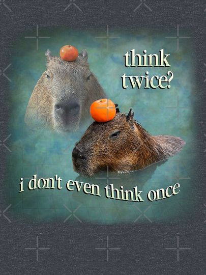 Think Twice? I Don't Even Think Once Funny Capybara T-Shirt