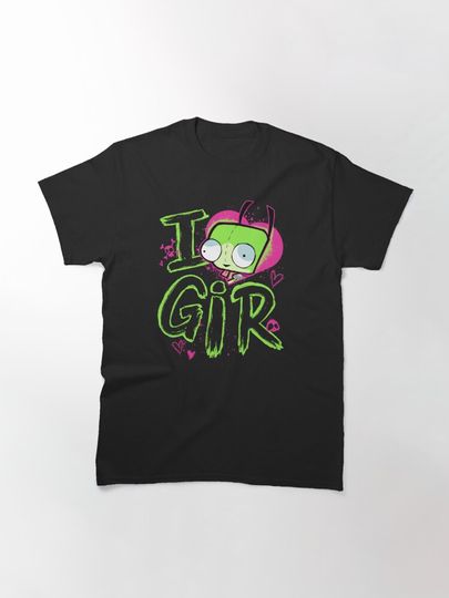 Invader Zim Valentine's Day I Love GIR Retro T-Shirt, Valentine T-Shirt
