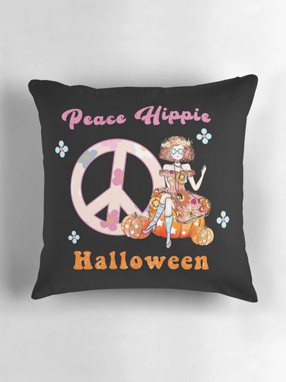 Peace Hippie Halloween Sublimation Pillow