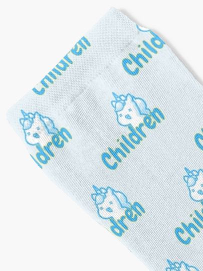 Creepy Unicorn eats children Unicorse blue Socks