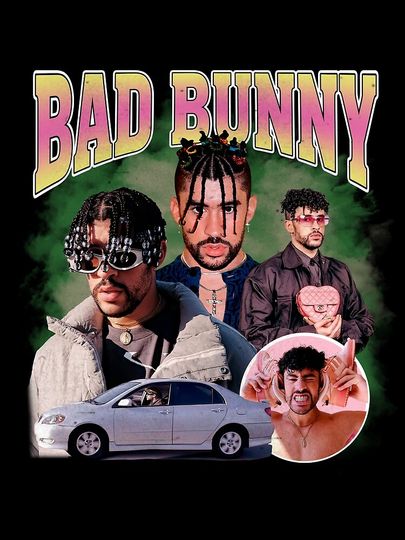 Bad Bunny 90s Vintage x Bootleg Style Rap Canvas Print