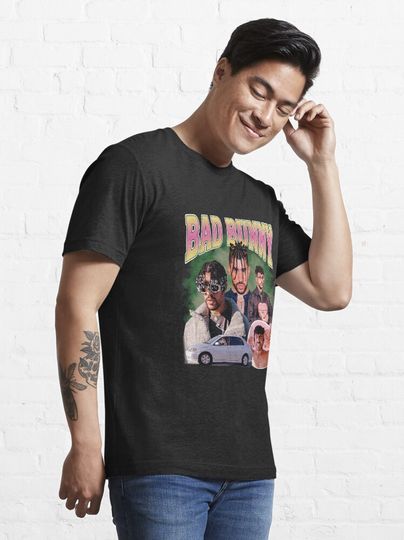 Bad Bunny 90s Vintage x Bootleg Style Rap Essential T-Shirt