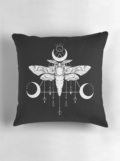 Butterfly Night Moth Butterfly Silhouette Funny Halloween Pillow