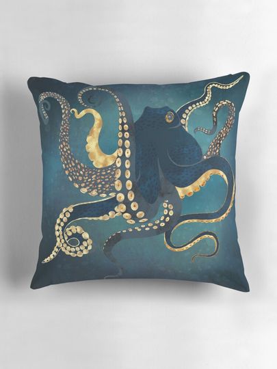 Metallic Octopus IV Pillow
