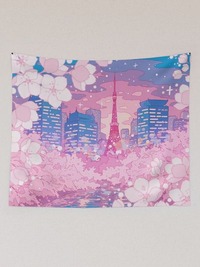 The evening Tokyo lake view Tapestry